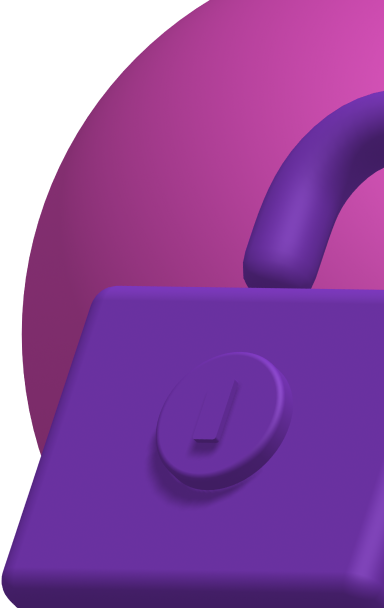 'Secure' section background: lock and yellow sphere