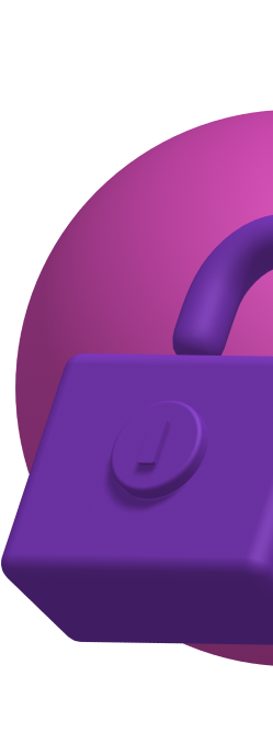 'Secure' section background: lock and yellow sphere