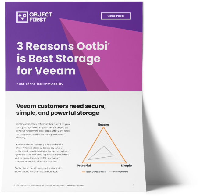 A brief description of the benefits of a secure, simple and powerful data warehouse for Veeam users.